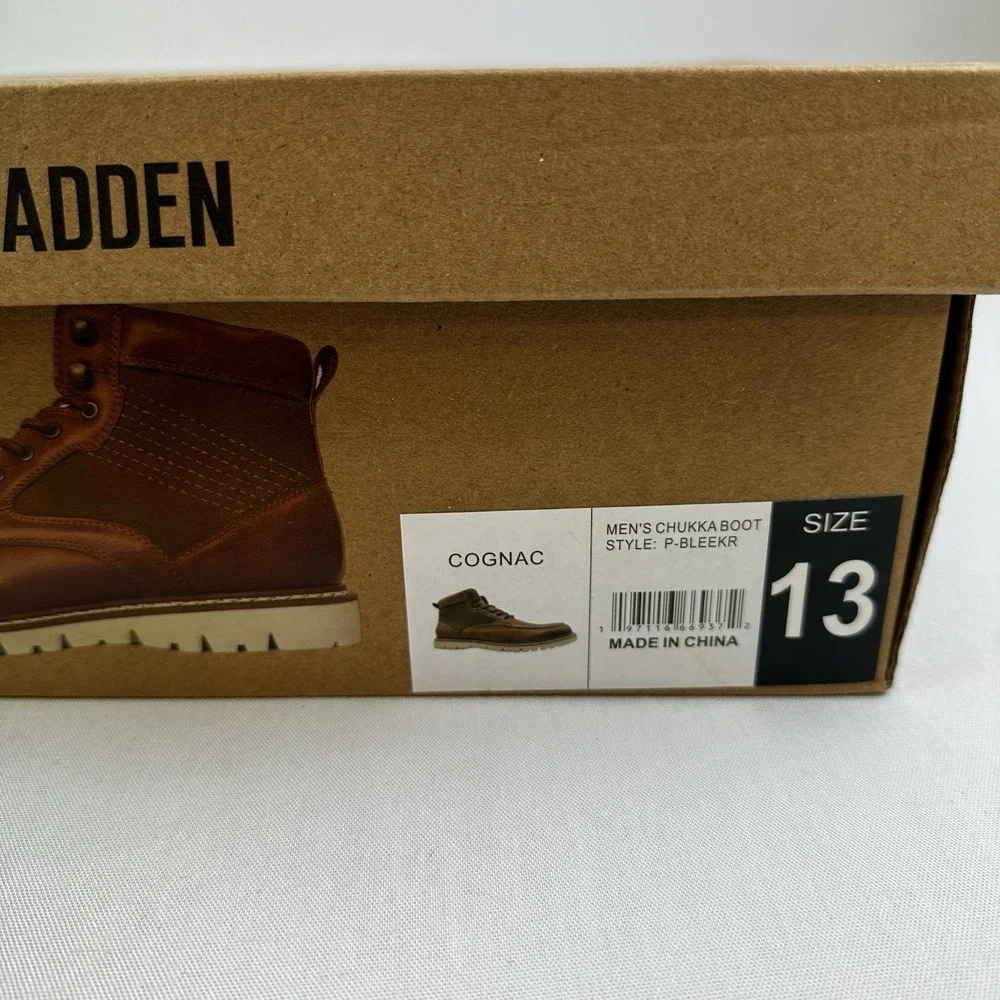 Steve‎ Madden Mens Chukka Boots P-Bleekr Cognac Sz. 13M Lace Up Ortholite
